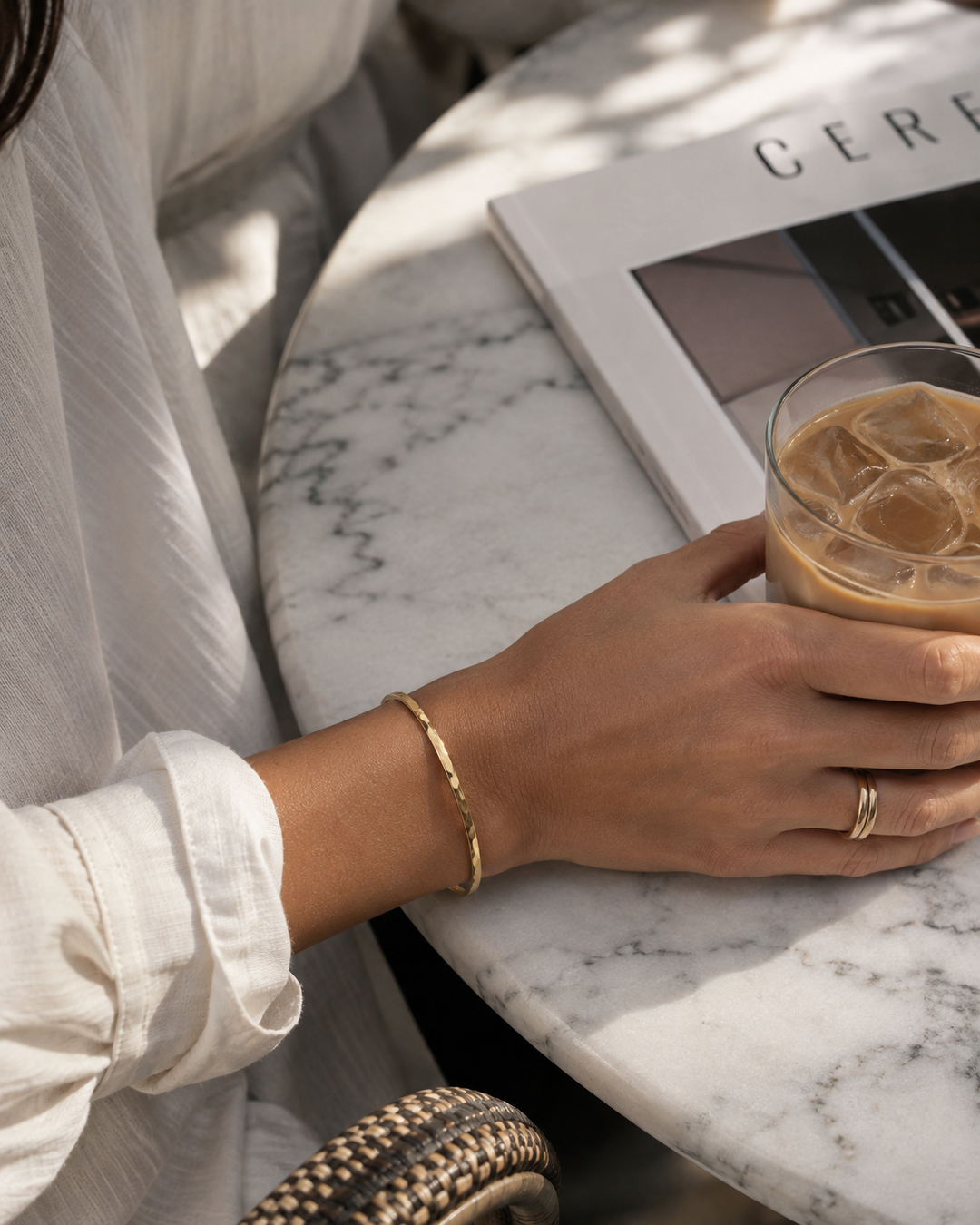 Handmade 14K Gold-Filled Hammered Cuff Bracelet