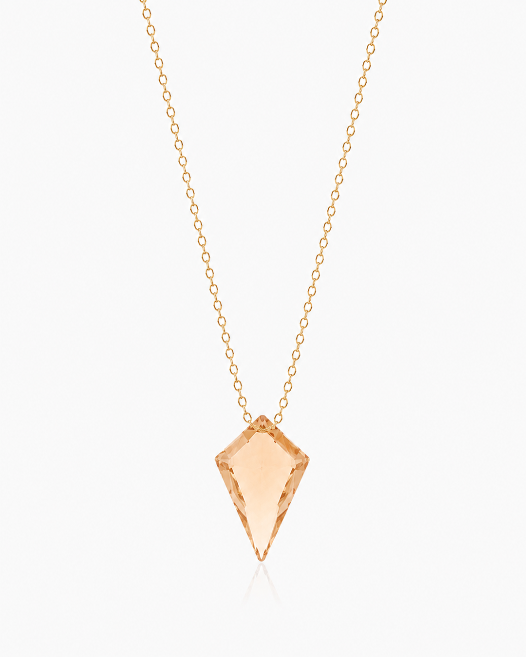 Handmade 14K Rose Gold-Filled Champagne Quartz Necklace