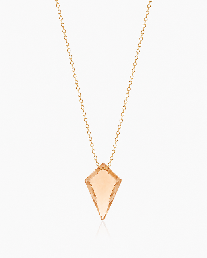 Handmade 14K Rose Gold-Filled Champagne Quartz Necklace