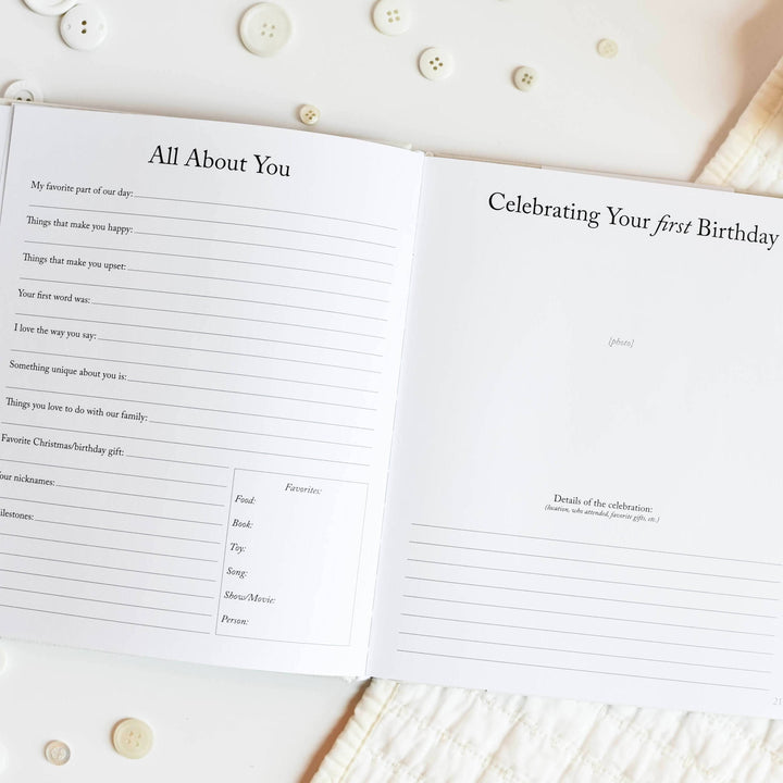 Baby & Childhood Memory Book | Baby Photo Album: Off-White
