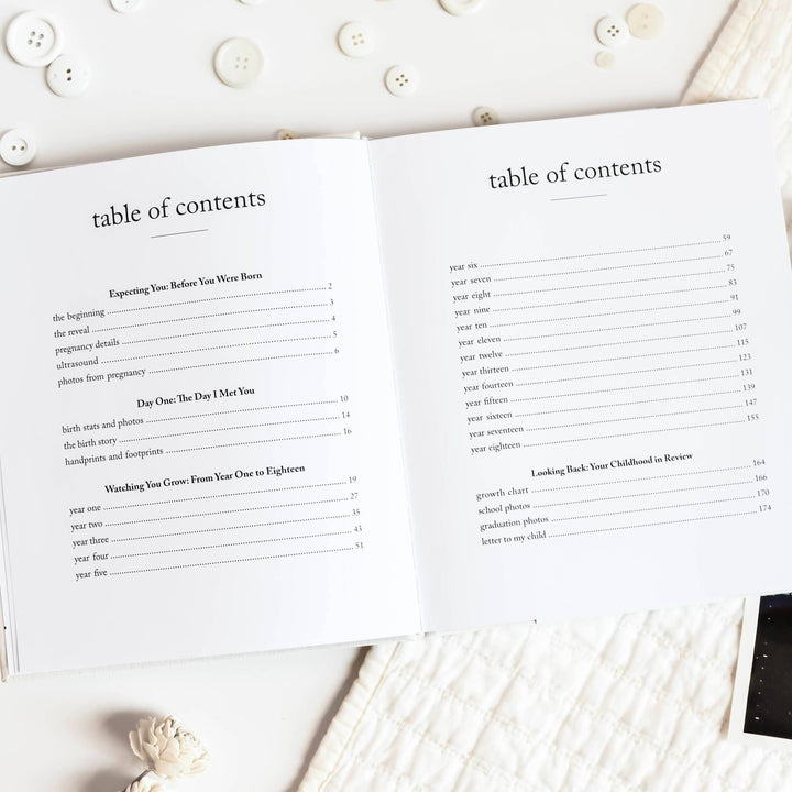Baby & Childhood Memory Book | Baby Photo Album: Off-White
