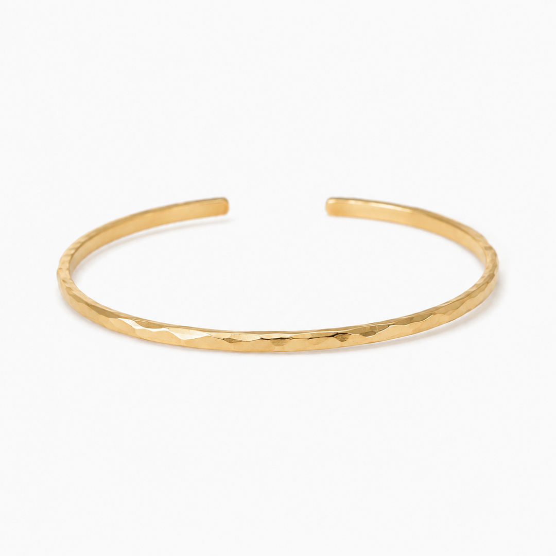 Handmade 14K Gold-Filled Hammered Cuff Bracelet