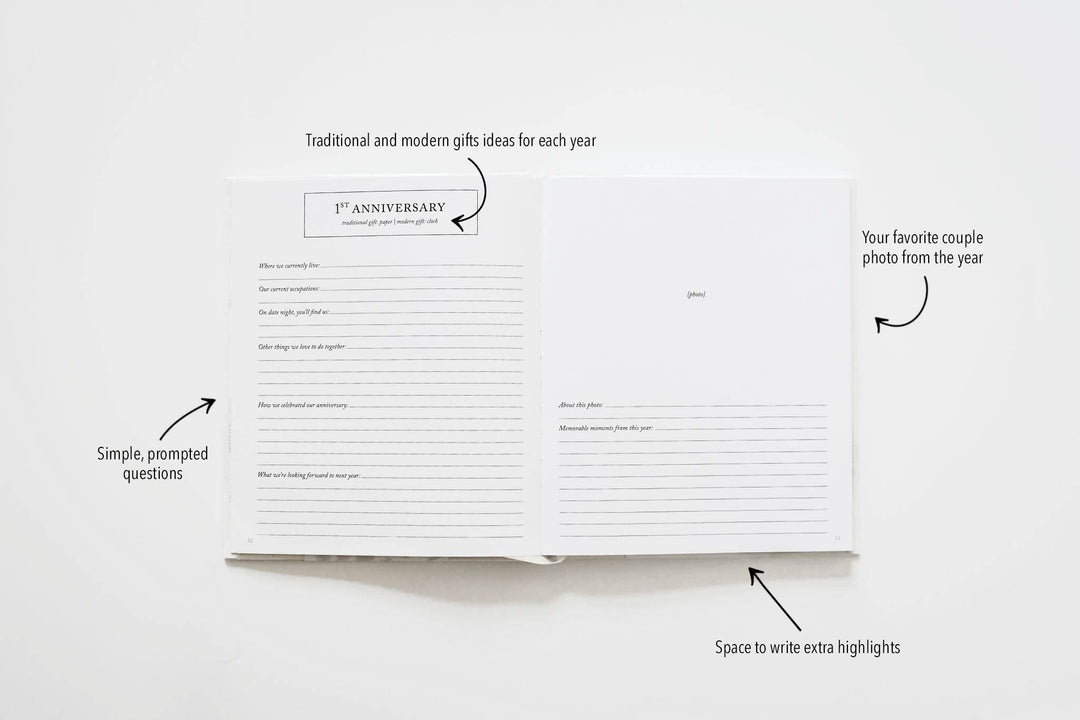 Anniversary Journal | Wedding Book | Gift for Wife or Spouse: Taupe