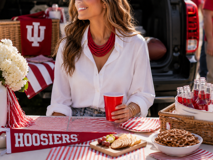 Game Day Red 8-Strand Necklace