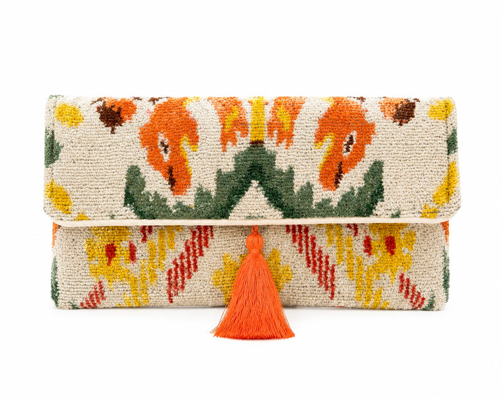 Layla Handmade Silk Velvet Ikat Clutch