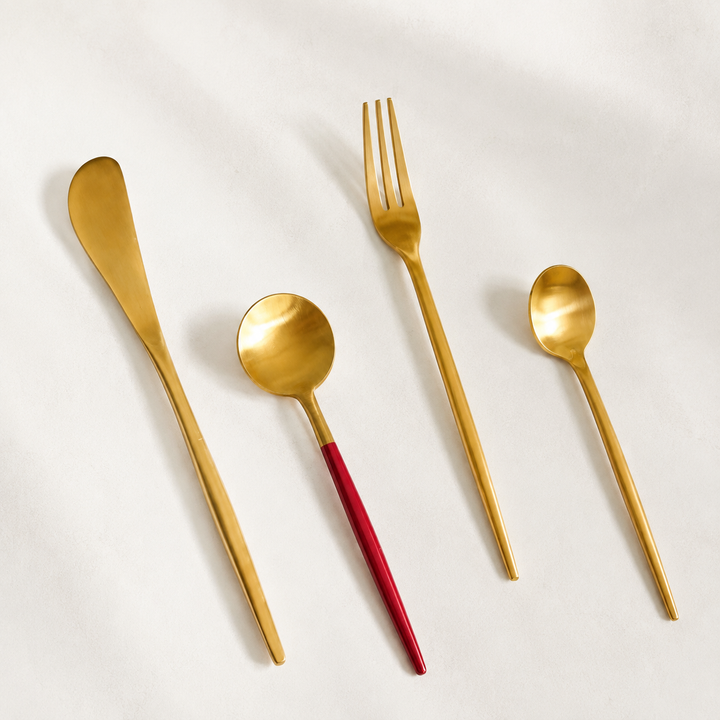 Gold/Red Coffee Tea Spoon