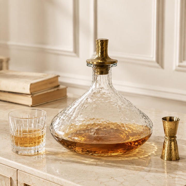 Pebbled Decanter Wide