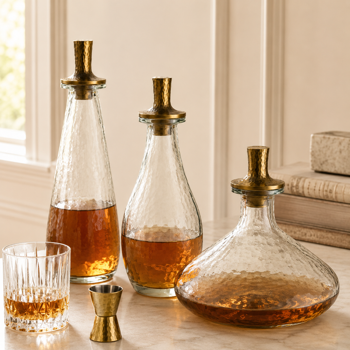 Pebbled Decanter Wide