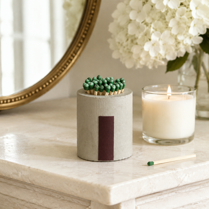 Handmade White Concrete Match Holder/Match Striker
