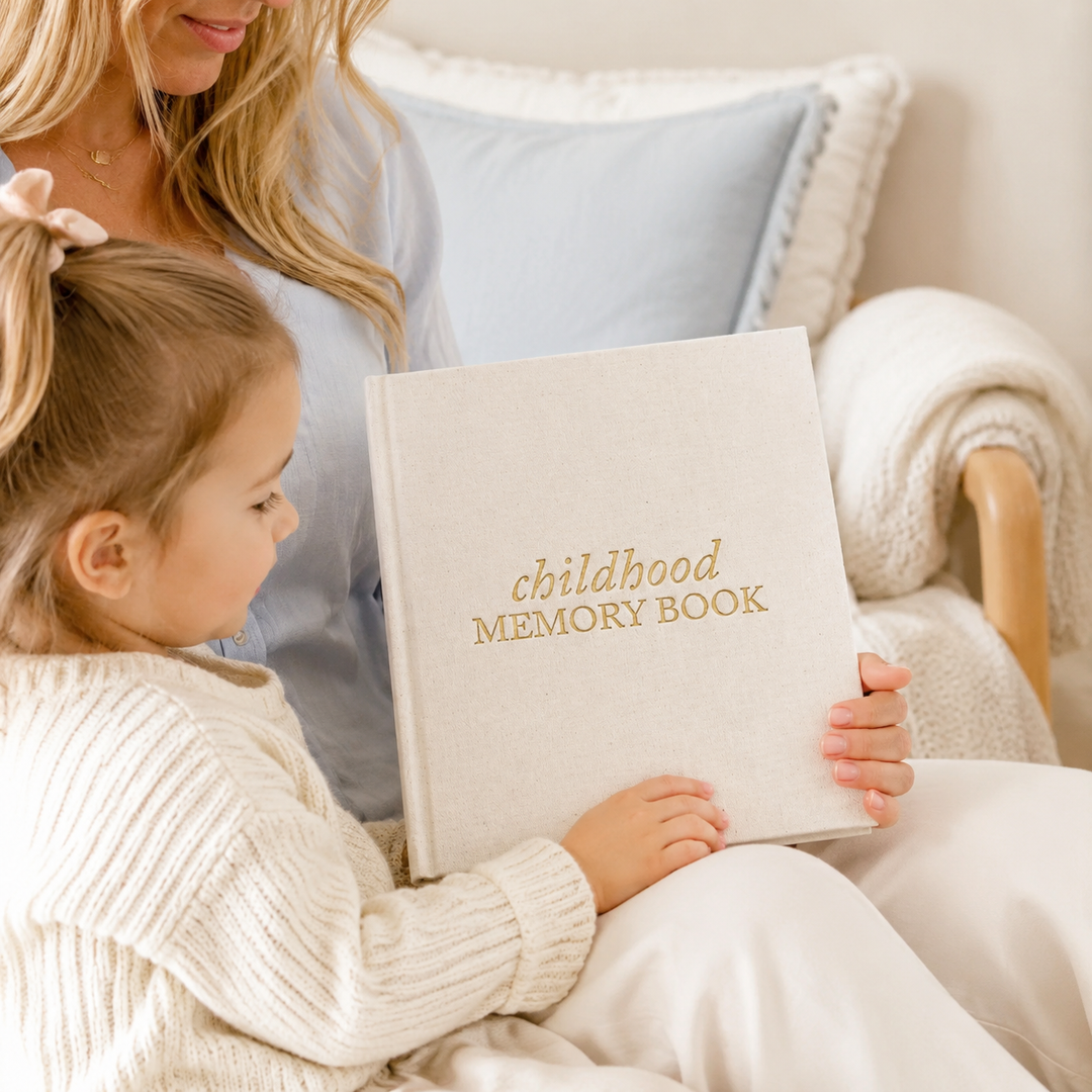 Baby & Childhood Memory Book | Baby Photo Album: Off-White