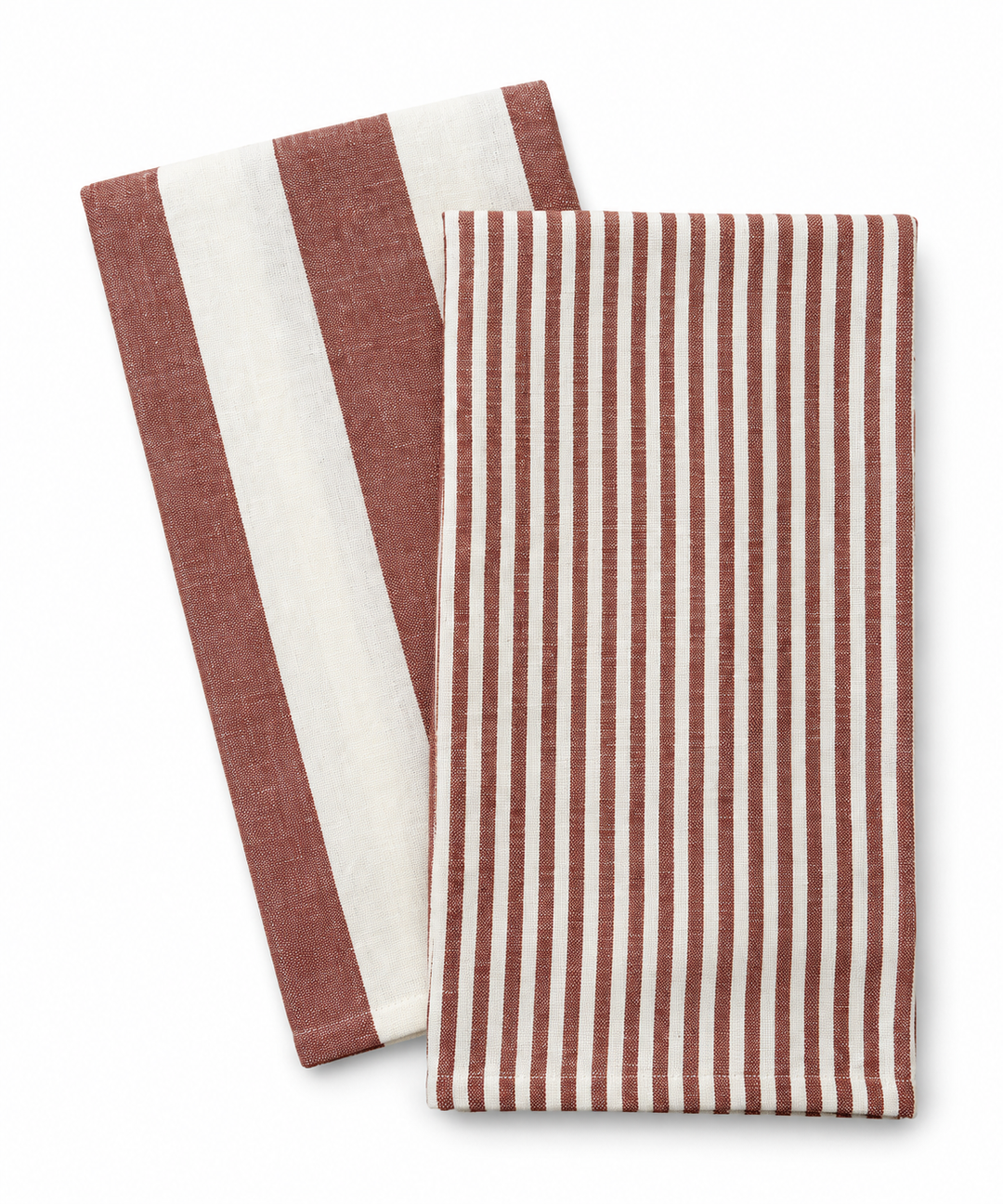 Stripe Tea Towel Set: Rust