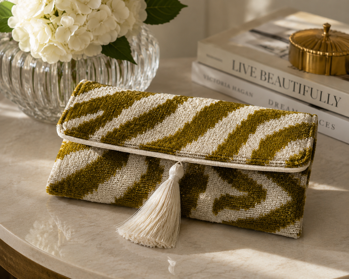 Taylor Silk Velvet Ikat Clutch