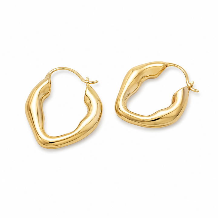 ORGANIC GOLD HOOPS: GOLD