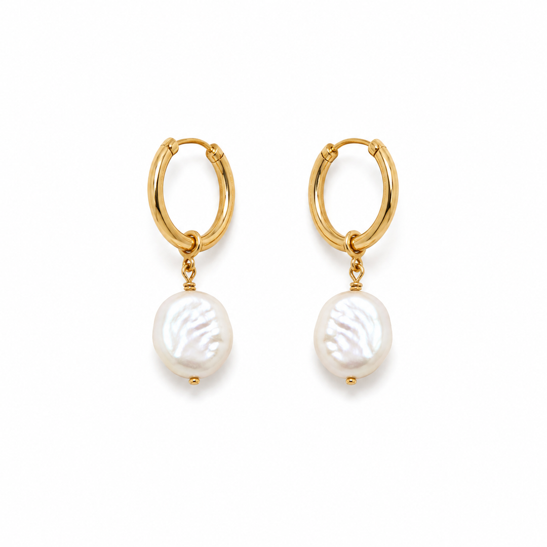 KESHI PEARL NUGGET HUGGIES: GOLD
