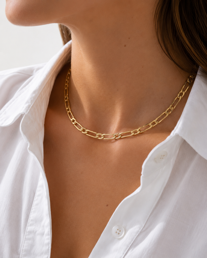 CLEOPATRA CHAIN NECKLACE: Gold / 15"-17"