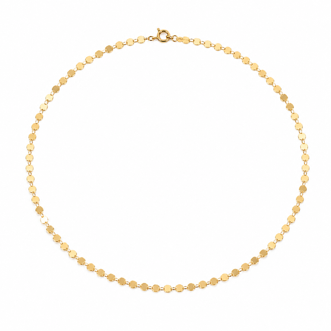 Gold-Filled Flat Ball Chain Necklace 16”