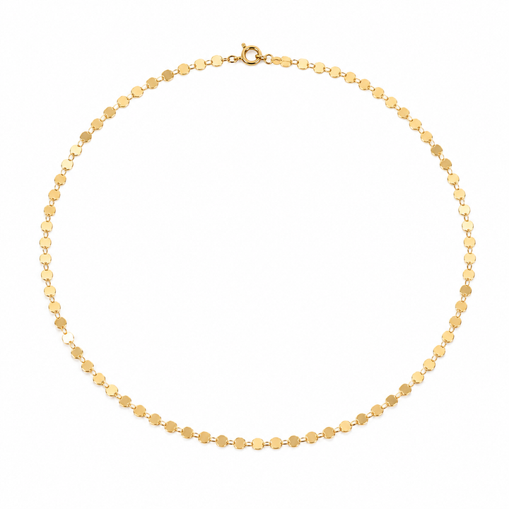 Gold-Filled Flat Ball Chain Necklace 16”