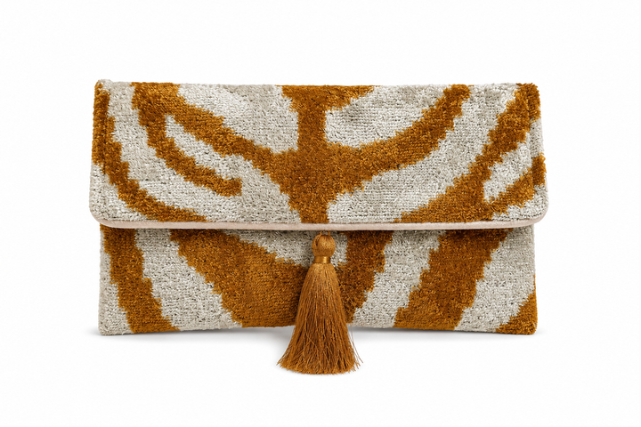 Livi Handmade Silk Velvet Ikat Clutch