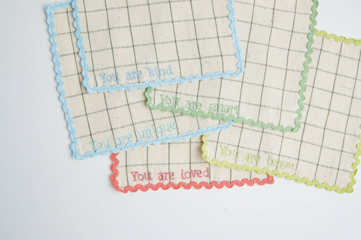 Handwoven You Are Loved Lunchbox Napkins- 5 Piece Set