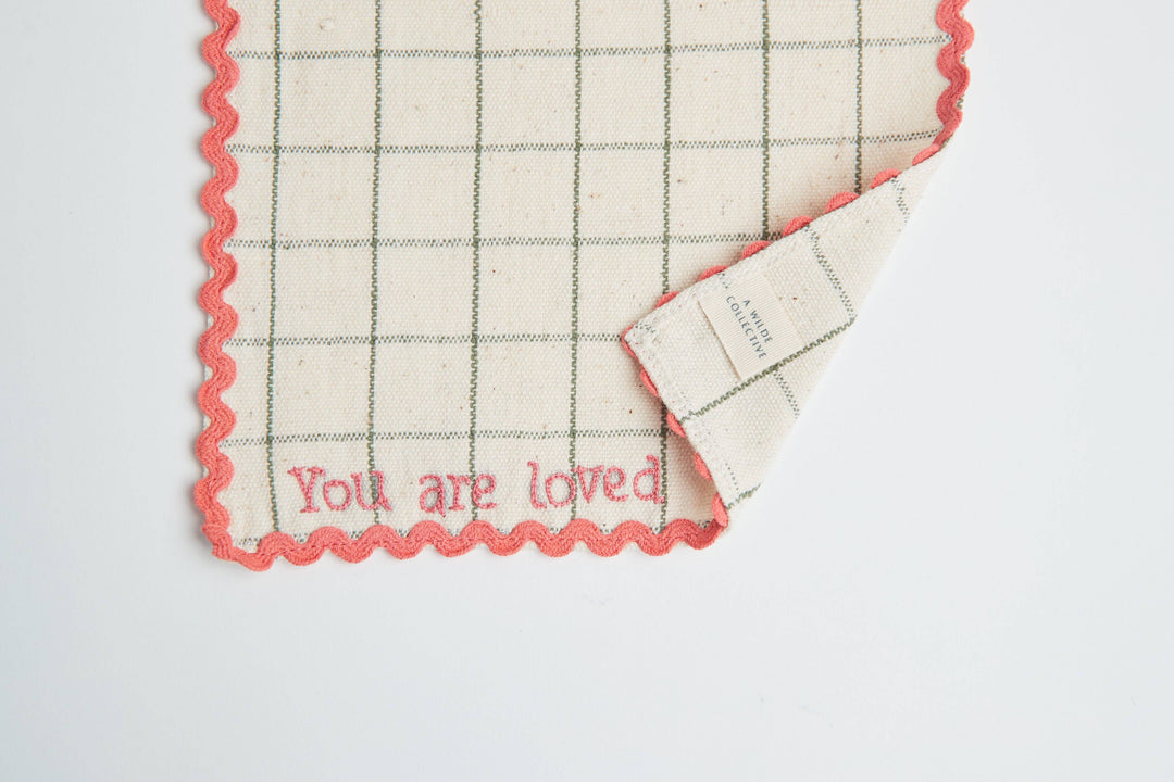 Handwoven You Are Loved Lunchbox Napkins- 5 Piece Set